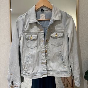 J.CREW Light Wash Denim Jean Jacket Gold Buttons X-Small XS